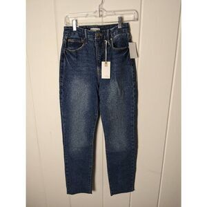 NWT Good American Women's Classic Raw Hem Hi-Rise Skinny Jeans Blue Size 4/27